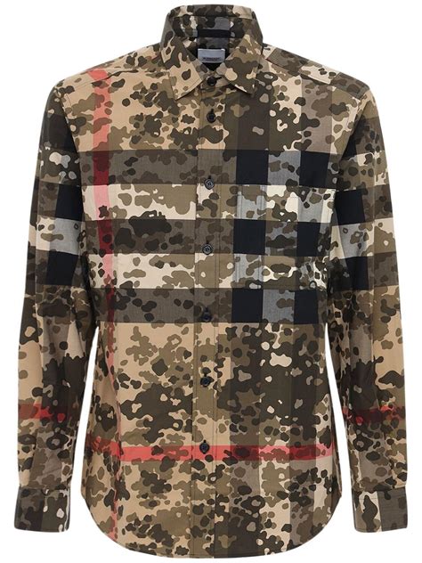 camisa burberry masculina original|burberry camouflage shirt.